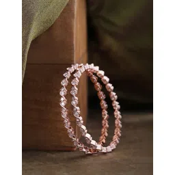 Priyaasi Set of 2 Rose Gold-Plated Stone-Studded Handcrafted Bangles-picture-13