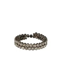 Priyaasi Silver Crystals Wraparound Cuffs Bracelet-picture-43