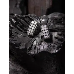 Priyaasi Silver Plated American Diamond Studded Contemporary Studs Earrings-picture-10