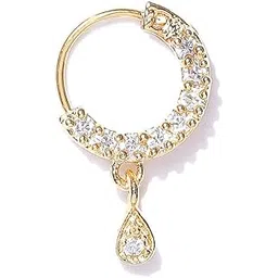 priyaasi Stylish Gold-Plated American Diamond Round Nath-picture-12