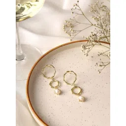 Priyaasi White Beaded Contemporary Drop Earring-picture-10