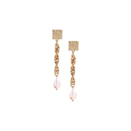 Priyaasi White Beaded Contemporary Drop Earring image 2