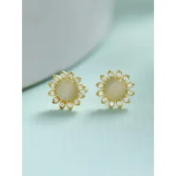 SHEER by Priyaasi Gold & Silver Floral Shape Stud Earring-picture-19
