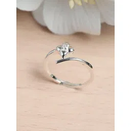 SHEER by Priyaasi Silver AD-Studded Casual Ring-picture-17