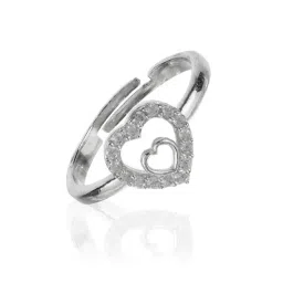 SHEER by Priyaasi Silver CZ-Studded Casual Ring image 2