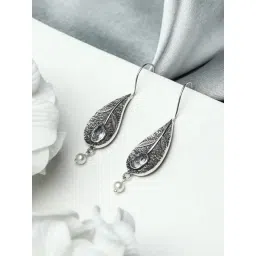 SHEER by Priyaasi Silver Floral Drop Earring-picture-17