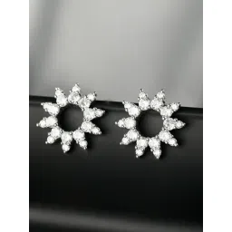 SHEER by Priyaasi Silver Floral Stud Earring-picture-16