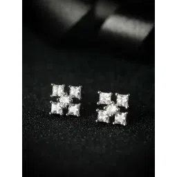 SHEER by Priyaasi Silver Floral Stud Earring-picture-38