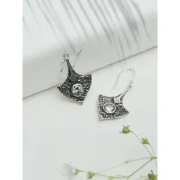 SHEER by Priyaasi Silver Leaf Shaped Drop Earring-picture-27