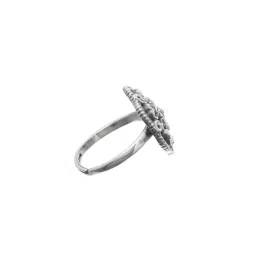 SHEER by Priyaasi Silver Oxidised Casual Ring image 4