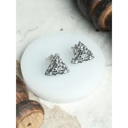 SHEER by Priyaasi Silver Triangular Stud Earring-picture-36