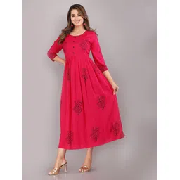 PRIYAGANI GARMENTS Floral Printed Maxi Fit & Flared Ethnic Dress-picture-29