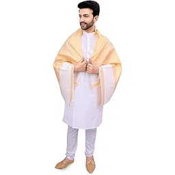 priyakant safawala Men's Traditional Wedding Collection Oswal Shawl, Shela, Dupatta For Wedding And Winter Use It, [Golden, Size - 30×60 Inches, 1.5 Meter]-picture-16