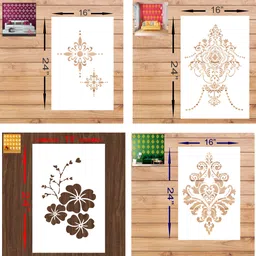 priyankadecor WALL PAINTING FOR (Size:- 16X24 Inch Theme- (2003) Pattern Design Suitable For Kids Room, Home Entrance, Office & Pooja Room Decoration Stencil-picture-20