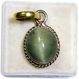 priyanshu navratn Natural Cat's Eye Lehsunia Certified Unheated Untreatet 6.00-6.55 Ratti Ketu Pendant Locket Panchdhatu Yellow Gold Plated Astrology Pendant Locket for Men & Women-picture-47