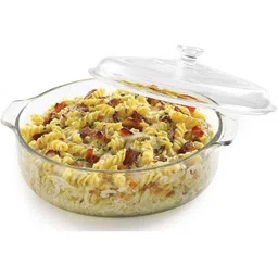 priza enterprise Glass Serving Bowl Glass Casserole Deep Round - (1 LTR) Oven and Microwave Safe Serving Bowl with Glass Lid Set of (1)-picture-30