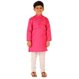 Pro-Ethic STYLE DEVELOPER Boys Band Collar Pure Cotton Kurta with Pyjamas-picture-22