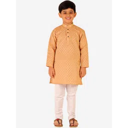 Pro-Ethic STYLE DEVELOPER Boys Brown Pure Cotton Kurta with Pyjama-picture-45