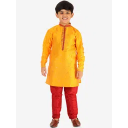Pro-Ethic STYLE DEVELOPER Boys Embroidered Pure Silk Kurta with Pyjamas-picture-48