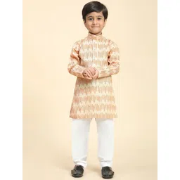 Pro-Ethic STYLE DEVELOPER Boys Ethnic Motifs Printed Mandarin Collar Kurta & Pyjamas-picture-56