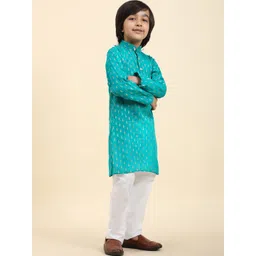Pro-Ethic STYLE DEVELOPER Boys Ethnic Motifs Woven Design Straight Kurta With Pyjamas-picture-53