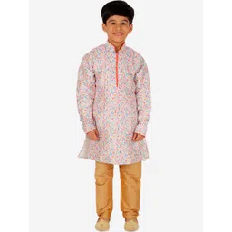 Pro-Ethic STYLE DEVELOPER Boys Floral Printed Pure Cotton Kurta with Churidar-picture-33