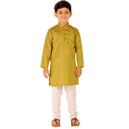 Pro-Ethic STYLE DEVELOPER Boys Green Ethnic Motifs Pure Cotton Kurta with Pyjamas-picture-51