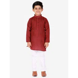 Pro-Ethic STYLE DEVELOPER Boys Maroon & Brown Kurta with Pyjamas-picture-45