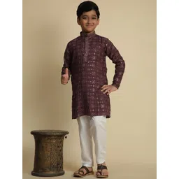 Pro-Ethic STYLE DEVELOPER Boys Paisley Embroidered Regular Pure Cotton Kurta with Pyjamas-picture-17