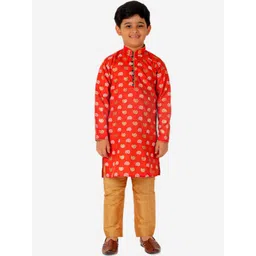 Pro-Ethic STYLE DEVELOPER Boys Paisley Printed Pure Cotton Kurta with Pyjamas-picture-25