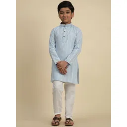 Pro-Ethic STYLE DEVELOPER Boys Paisley Printed Regular Pure Cotton Kurta with Pyjamas-picture-51