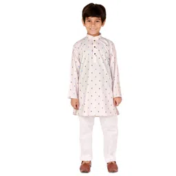 Pro-Ethic STYLE DEVELOPER Boys Pink Ethnic Motifs Printed Pure Cotton Kurta with Pyjamas-picture-39