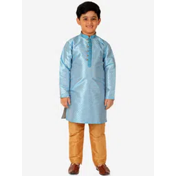Pro-Ethic STYLE DEVELOPER Boys Printed Pure Silk Kurta with Pyjamas-picture-22
