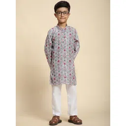 Pro-Ethic STYLE DEVELOPER Boys Printed Regular Pure Cotton Kurta with Pyjamas-picture-10