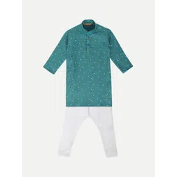Pro-Ethic STYLE DEVELOPER Boys Sea Green Embroidered Regular Kurta with Pyjamas-picture-37