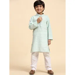 Pro-Ethic STYLE DEVELOPER Boys Striped Sequinned Kurta with Pyjamas-picture-57