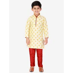 Pro-Ethic STYLE DEVELOPER Boys Yellow Kurta with Pyjamas-picture-46