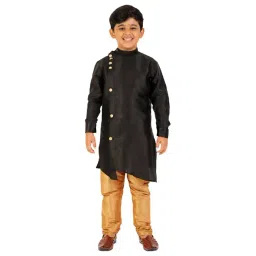 Pro-Ethic Style Developer Kids Black & Beige Solid Full Sleeves Kurta with Pyjamas-picture-15