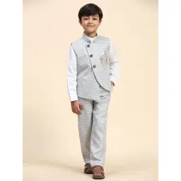 Pro-Ethic Style Developer Kids Black Checks Full Sleeves Shirt, Pants with Jacket-picture-11