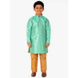 Pro-Ethic Style Developer Kids Mint Green & Beige Printed Full Sleeves Kurta with Pyjamas-picture-37