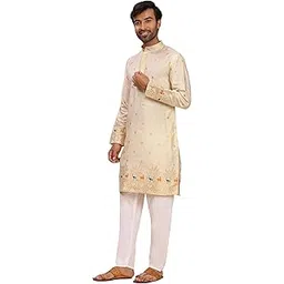 pro-ethic style developer Men's Embroidery Cotton Kurta and Trousers Set for Wedding & Festive Outfit | Mandarin Collar (A-136)-picture-23