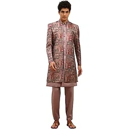 pro-ethic style developer Men’s IndoWestern Sherwani Trouser Set | Silk Jacquard Fabric | Wedding & Festive Outfit Indo-Western Set for Men (C-137)-picture-33