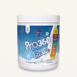 Pro360 Classic Daily Wellness Nutritional Protein Health Drink Supplement Powder for Men and Women - Instant Beverage Mix - 200G (Vanilla)-picture-15