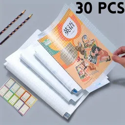 pro99s Transparent Paper Sticker Book Cover Film Book Binding Cover 30 Pcs Book Cover-picture-23