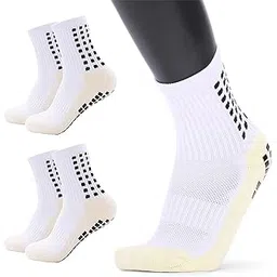 proberos 2 Pairs of Men Women Athletic Socks, for Badminton Soccer Running Gym & Indoor Training, Hi-Tech Performance Rubber Anti-Slip and Thicken Cushion Sport Socks Ankle Length-picture-15