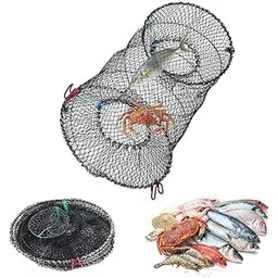 proberos Proberos® Foldable Fishing Net Fishing Basket Sturdy Nylon Mesh Fishing Net Wide Open 31 Inches Folding Fishing Net for Shrimps, Crab, Lobsters, Fishes-picture-18
