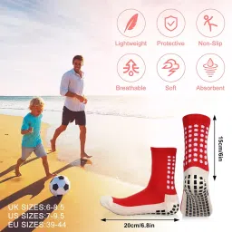 proberos Sports Socks for Man Women, Badminton Soccer Running Gym & Indoor Training, Hi-Tech Performance Rubber Anti-Slip and Thicken Cushion Sport Ankle Length image 1