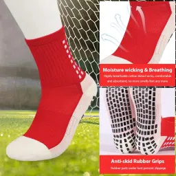 proberos Sports Socks for Man Women, Badminton Soccer Running Gym & Indoor Training, Hi-Tech Performance Rubber Anti-Slip and Thicken Cushion Sport Ankle Length image 4