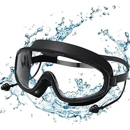 Proberos® Swim Goggles For Adult with Intergrated Ear Plugs, Big Frame Competition Professional Swim Goggles Swimming, Anti-fog Diving Goggles Swimming Goggles for Surfing, Kayaking, Black-picture-14