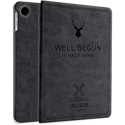ProElite Cover for Samsung Galaxy Tab A9 Plus 11 inch Cover Case, Deer Flip case Cover for Samsung Galaxy Tab A9+ 11 inch, Black-picture-3